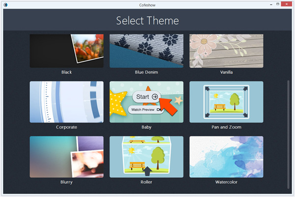 choose slideshow theme