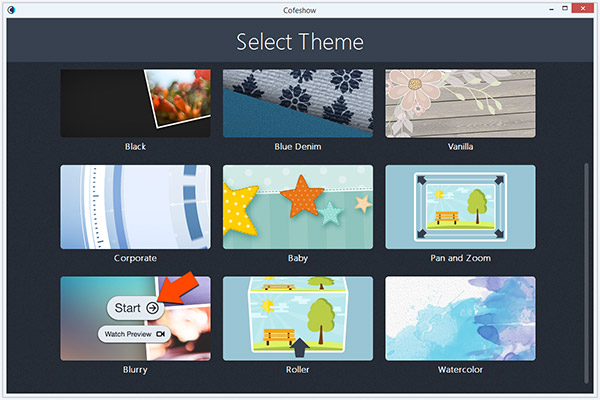 select video template